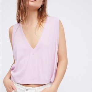 New FREE PEOPLE Baring It V-Neck Cami (S) oversized